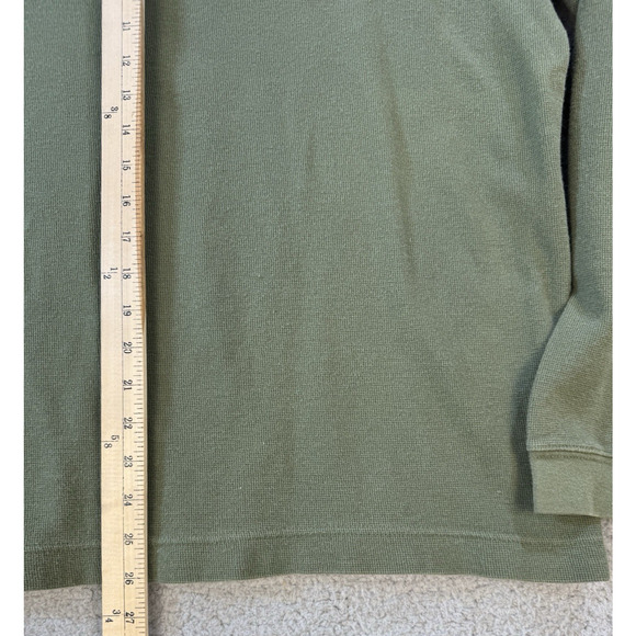 Mens Dockers Green Henley Shirt XL Long Sleeve Cotton Casual Top - Picture 11 of 16